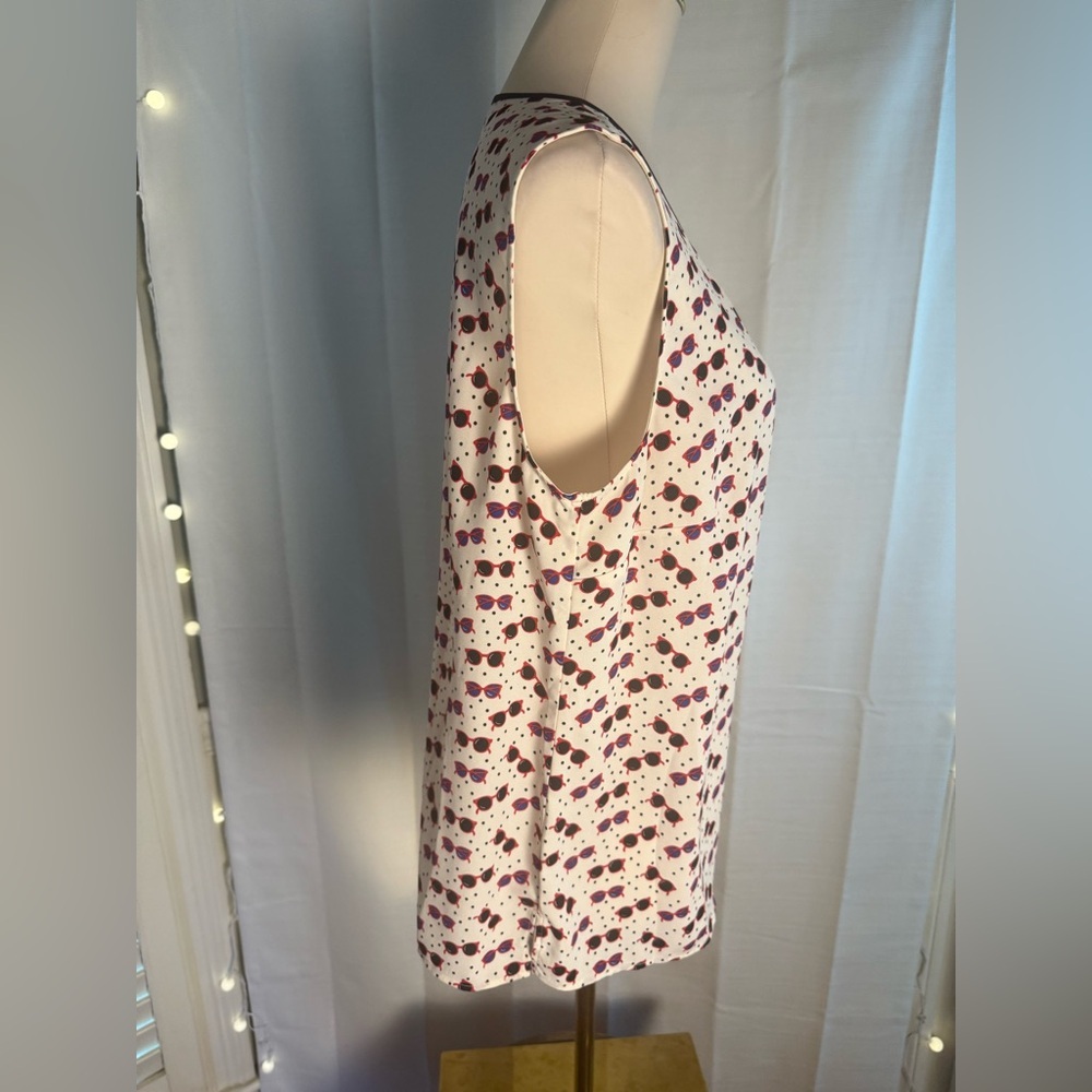 Talbots Multicolored Blouse With Black Trim And S… - image 2